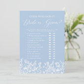 Invitation Jeu Devinez qui a dit Mariée ou Marié Bleu Poussié (Debout devant)