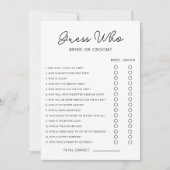 Invitation Jeu Devinez qui mariée ou marié Shower de mariage (Devant)