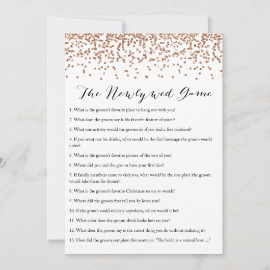 Invitation Jeu d'Fête de l'mariée 5x7 (Devant)