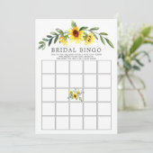 Invitation Jeu d'Fête de l'mariée de Yellow Sunflower BINGO (Debout devant)