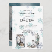 Invitation Jeu d'fiançailles de la Chouette des neiges (Devant / Derrière)