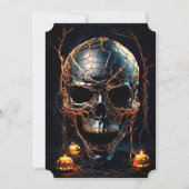 Invitation Jeu d'Halloween adulte moderne Black Gold Crâne (Dos)