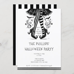 Invitation Jeu d'Halloween blanc et noir