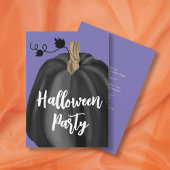 Invitation Jeu d'Halloween Citrouille de script mou violet