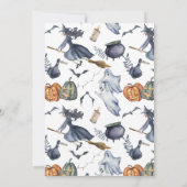 Invitation 🌙 Jeu d'Halloween Déplaisante sorcière Aquarelle (Dos)