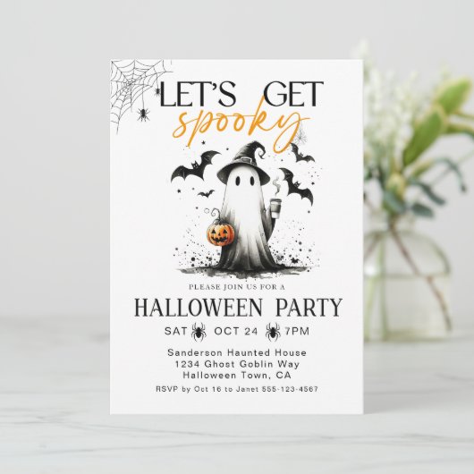 Invitation Jeu d'halloween éffrayant Ghost (Debout devant)