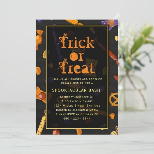 Invitation Jeu d'Halloween ou traiter Spooktacular bash (Debout devant)
