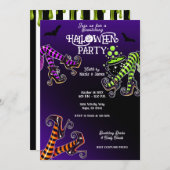 Invitation Jeu d'Halloween violet aux pattes de cuisine (Devant / Derrière)