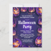 Invitation Jeu d'Halloween violet Jack-O-lanterne (Devant)