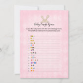 Invitation Jeu d'images d'emoji bébé Lapin Brun Rose Argyle (Devant)