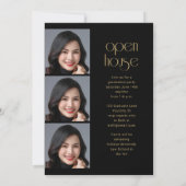 Invitation Jeu d'or élégant moderne 4Photo Graduation Party (Dos)