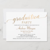 Invitation Jeu d'or moderne Black & White Graduation Party (Devant)