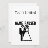 Invitation Jeu en pause Mariée & Mari (Devant / Derrière)