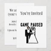 Invitation Jeu en pause Mariée & Marié (Devant / Derrière)