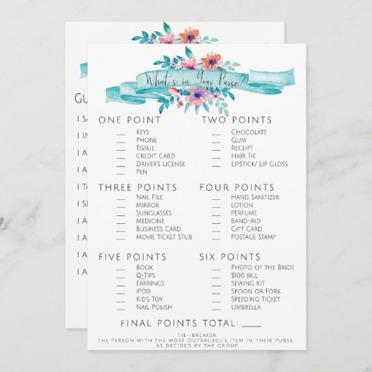 Invitation Jeu Fête des mariées (Devant / Derrière)