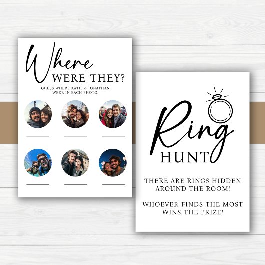 Invitation Jeu Fête des mariées | Ring Hunt | Jeu photo