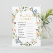 Invitation Jeu fleur sauvage de mot nuptiale SCRAMBLE (Debout devant)