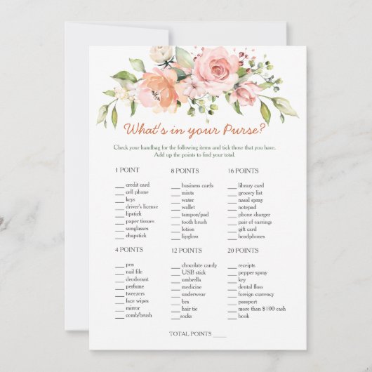 Invitation Jeu Floral Bridal Purge / Mariage Scramble (Devant)