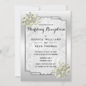 Invitation Jeu Floral Classique, Réception De Mariage encadré (Devant)