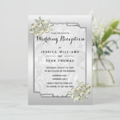 Invitation Jeu Floral Classique, Réception De Mariage encadré (Debout devant)