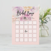 Invitation Jeu floral de bingo-test de Fête de la mariée (Debout devant)