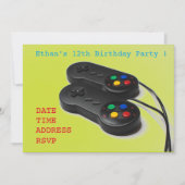 Invitation Jeu garçons gamer fête d'anniversaire (Devant)