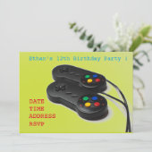 Invitation Jeu garçons gamer fête d'anniversaire (Debout devant)