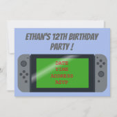 Invitation Jeu garçons gamer fête d'anniversaire (Devant)