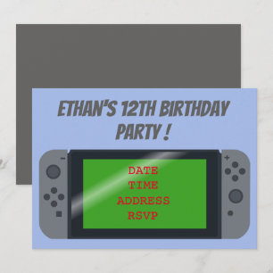 Invitation Jeu garçons gamer fête d'anniversaire