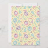 Invitation Jeu Jaune Retro Jeu Animal virtuel Anniversaire (Dos)