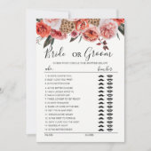 Invitation Jeu mariée ou mari fleurs en terre cuite bohème (Devant)