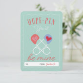 Invitation Jeu mignon pin de sécurité Be Mine Classroom Valen (Debout devant)