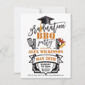 Invitation Jeu moderne Black Fun Script 3 Photo GRAD BBQ Part (Devant)