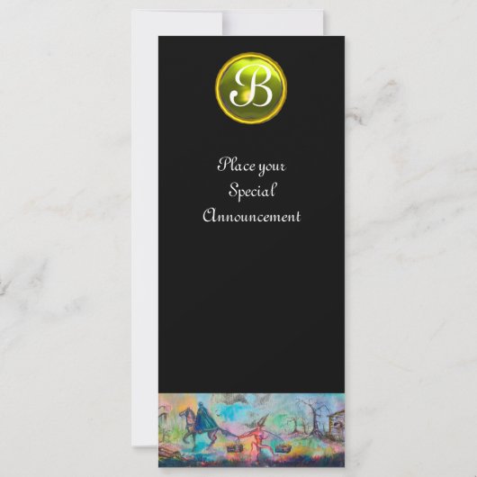 Invitation Jeu monogramme de la TEMPÉRATURE jaune (Dos)