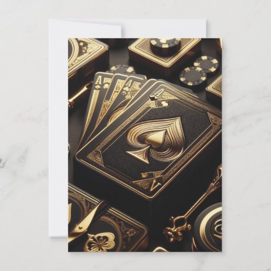 Invitation Jeu Night Party Casino Anniversaire (Dos)