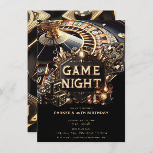 Invitation Jeu Night Party Casino Anniversaire