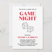 Invitation Jeu Nuit Dîners Dessous Couples Douche (Devant)