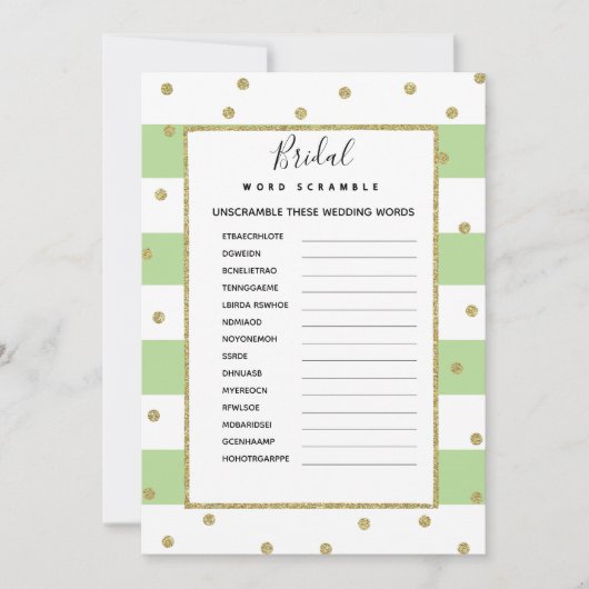 Invitation Jeu nuptiale de baby shower de bousculade de MOT (Devant)