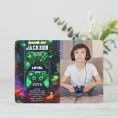 Invitation Jeu On, Jeu Vidéo Garçon Photo Anniversaire (Debout devant)