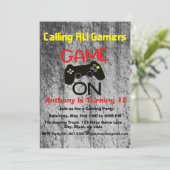 Invitation JEU ON...Un jeu vidéo fête d'anniversaire (Debout devant)