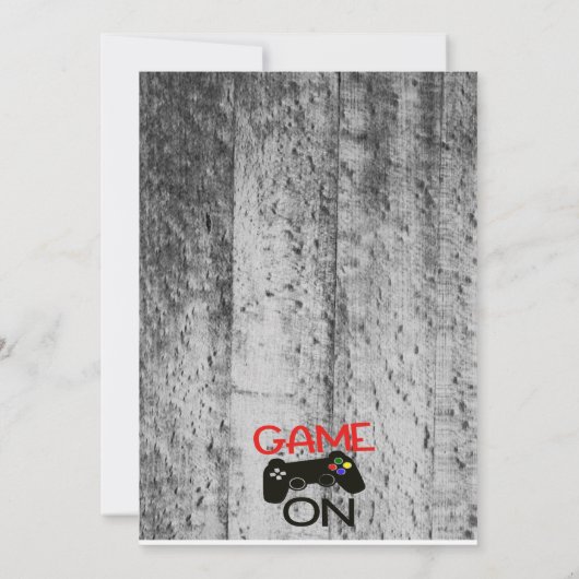 Invitation JEU ON...Un jeu vidéo fête d'anniversaire (Dos)