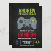 Invitation Jeu orienté (invitation de fête d'anniversaire de (Devant / Derrière)