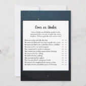 Invitation Jeu Ours Over ou Under Baby shower (Devant)