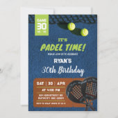 Invitation Jeu Padel Heure Anniversaire Jeu (Devant)