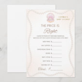 Invitation Jeu pour Baby Shower Perle - Nom éditable, 5x7 (Devant / Derrière)
