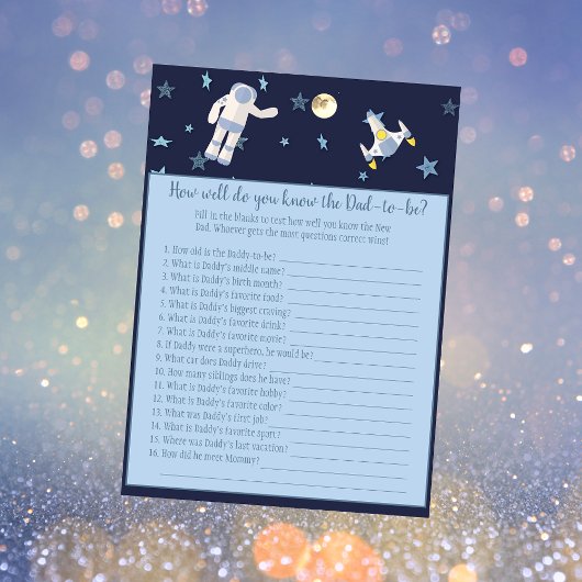 Invitation Jeu pour bébé Astronaute de l'espace qui connaît l