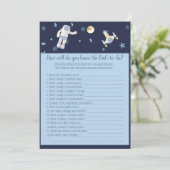 Invitation Jeu pour bébé Astronaute de l'espace qui connaît l (Debout devant)