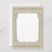 Invitation Jeu-Quiz Toga Anniversaire avec colonnes de temple (Dos)