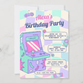 Invitation jeu rétro d'anniversaire (Devant)