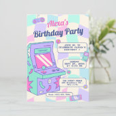 Invitation jeu rétro d'anniversaire (Debout devant)